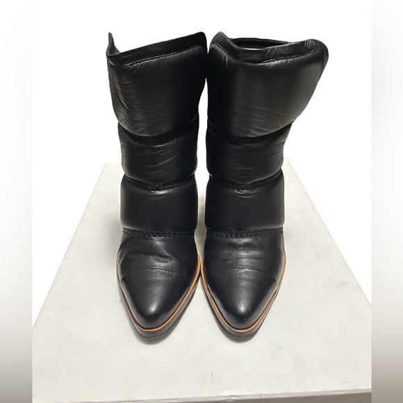 CHLOE Devon Boot Quilted Puffer Black Leather Ankle Boots - Picture 10 of 16